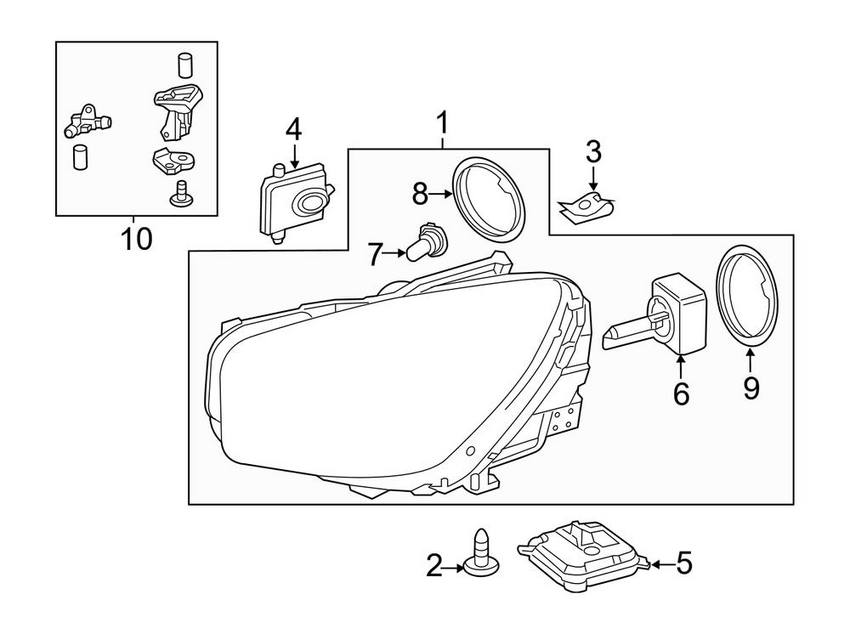 Mercedes Headlight Assembly - Passenger Side (Xenon) 2318207661